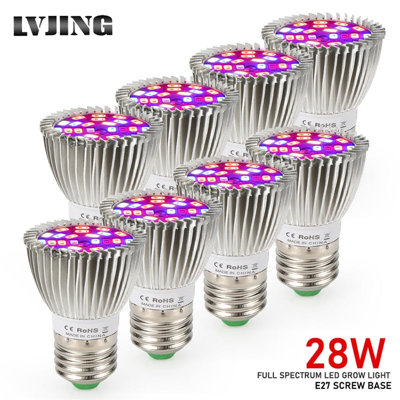 8 pcs Full-Spectrum LED Grow Light