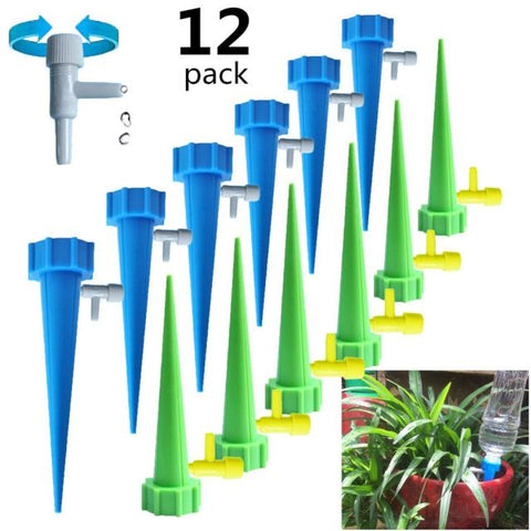 6/12/18PCS Self-contained Auto Drip Irrigation Watering System Automatic Watering Spike for Plants Flower Indoor Household